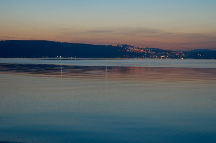 Sea of Galilee and Tiberias at dusk, tb032805897