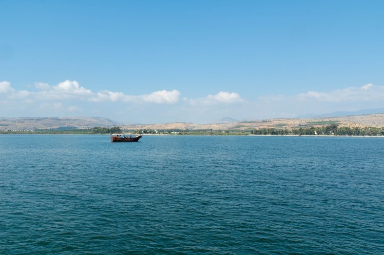 Sea of Galilee with boat, tb100805618